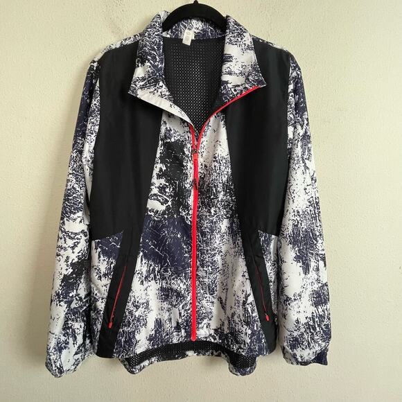 Under Armour Jacket Women's Size M Black Blue White Printed Run High Low - Picture 4 of 8